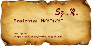 Szalontay Máté névjegykártya